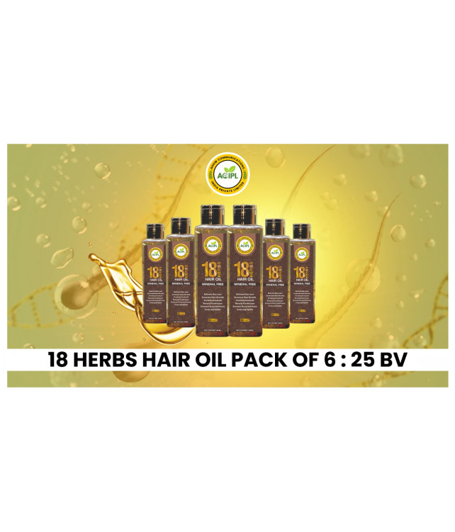 18 HERBS HAIR OIL PACK OF 6